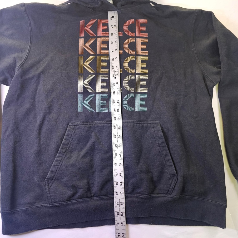 Travis Kelce Retro Hoodie Black Mens XL Chiefs Pullover Taylor Swift Swiftie - Picture 5 of 5
